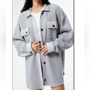 Waffle Knit Shacket Top